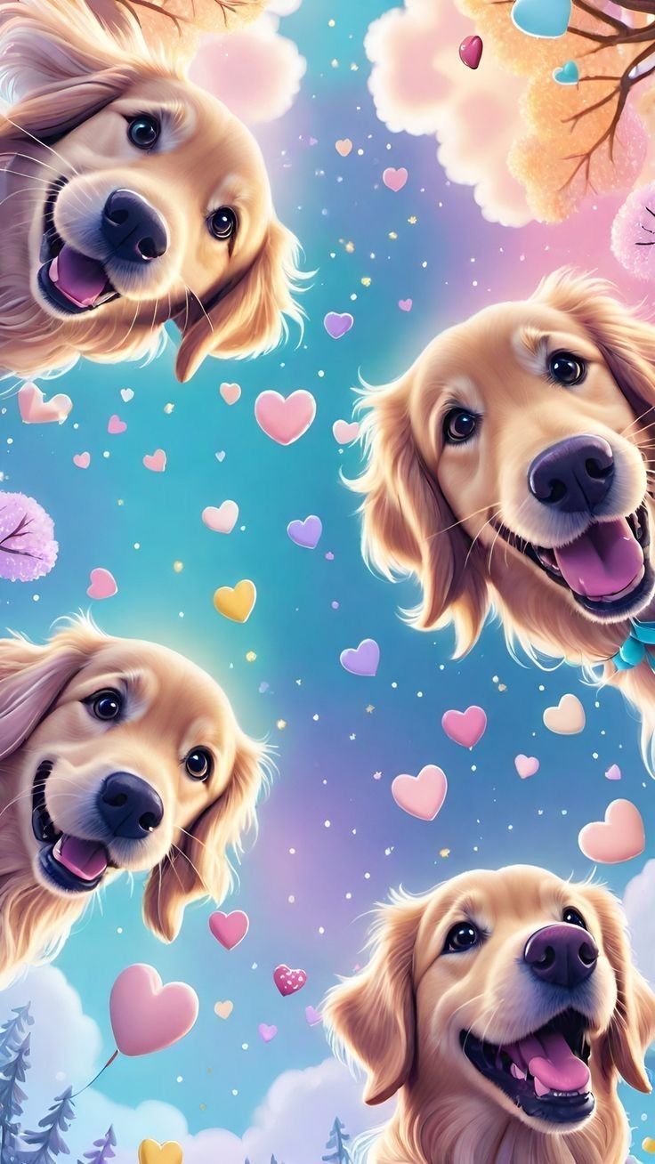 cute golden retriever backgrounds 0092