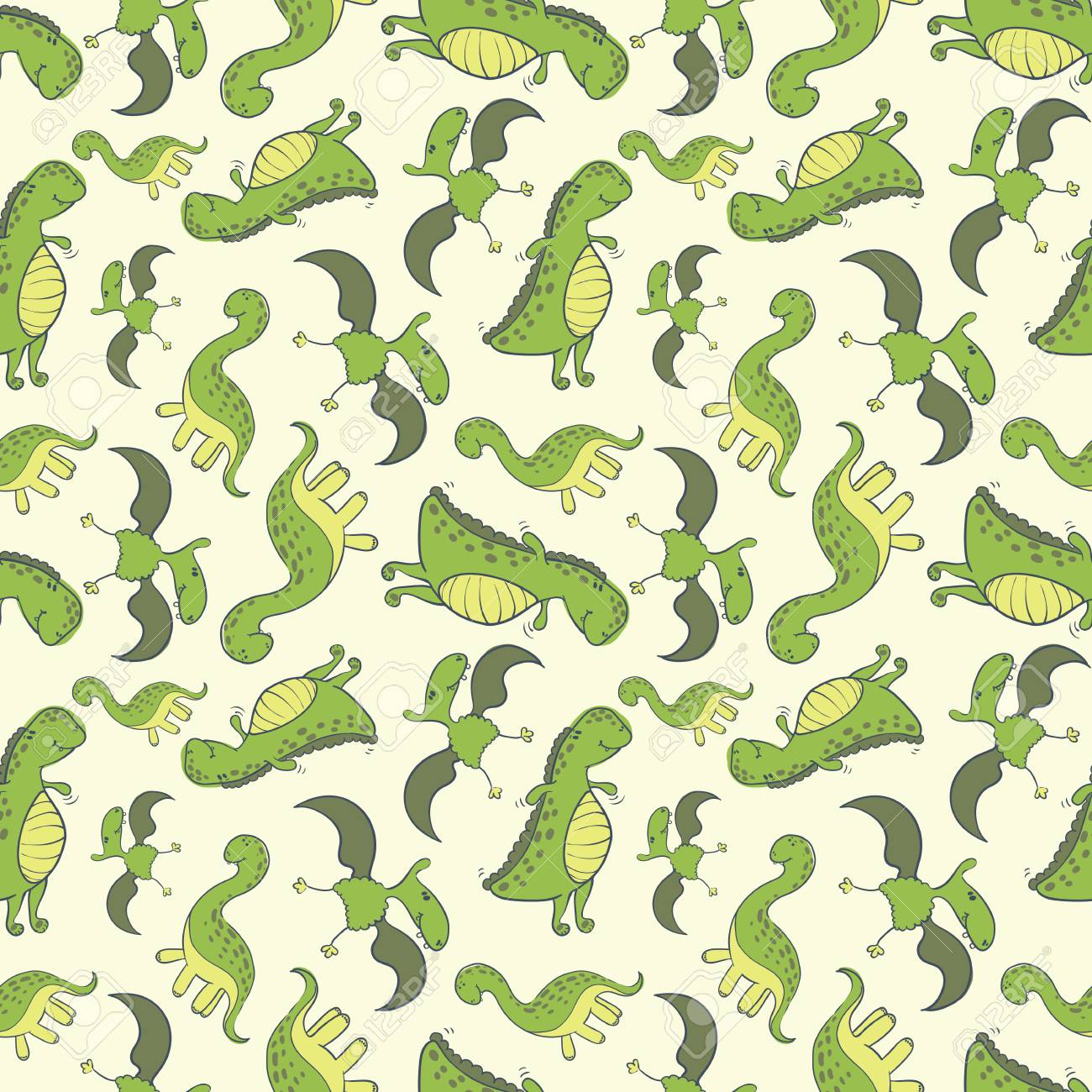 cute green dinosaur background 0014