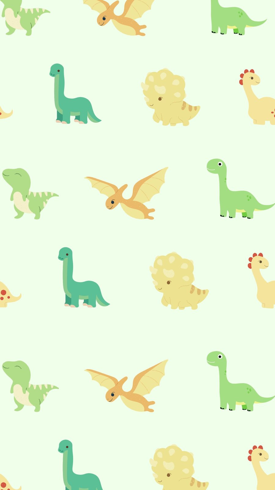 cute green dinosaur background 0015