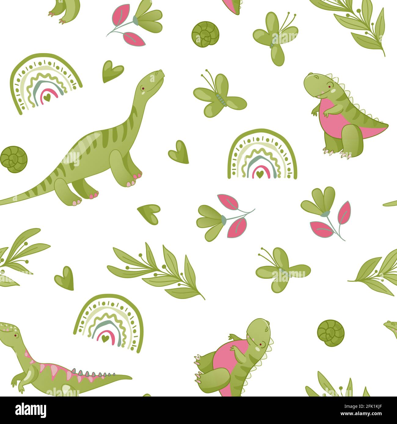 cute green dinosaur background 0016