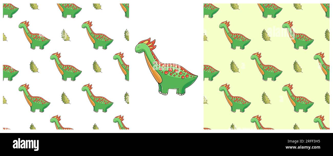 cute green dinosaur background 0030