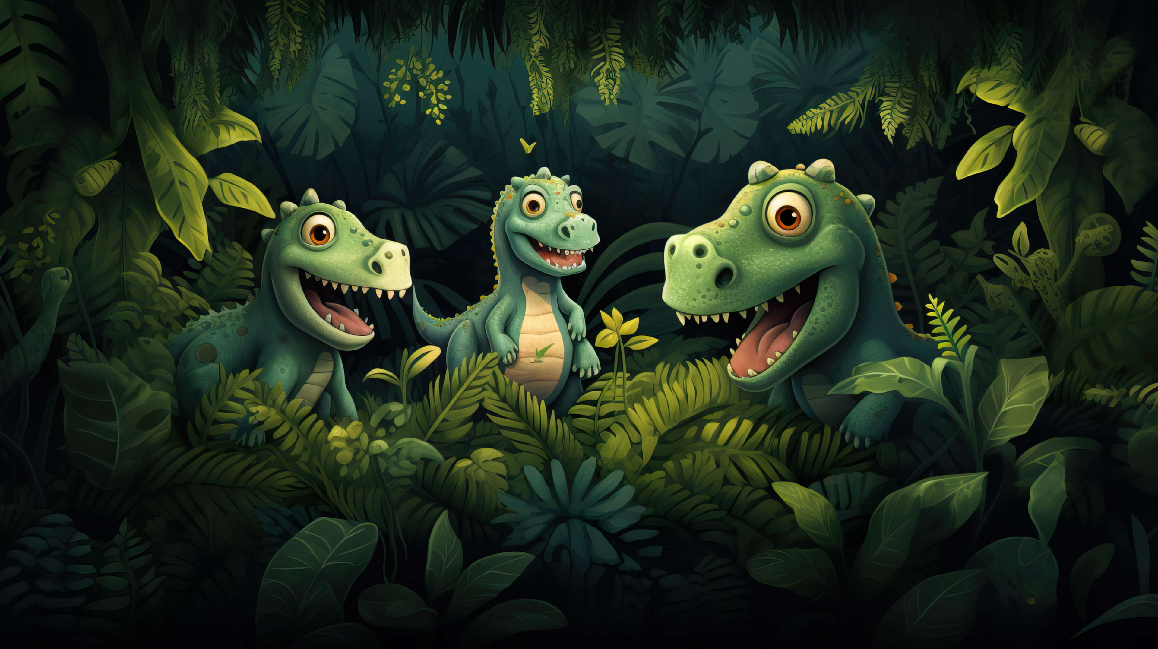 cute green dinosaur background 0031