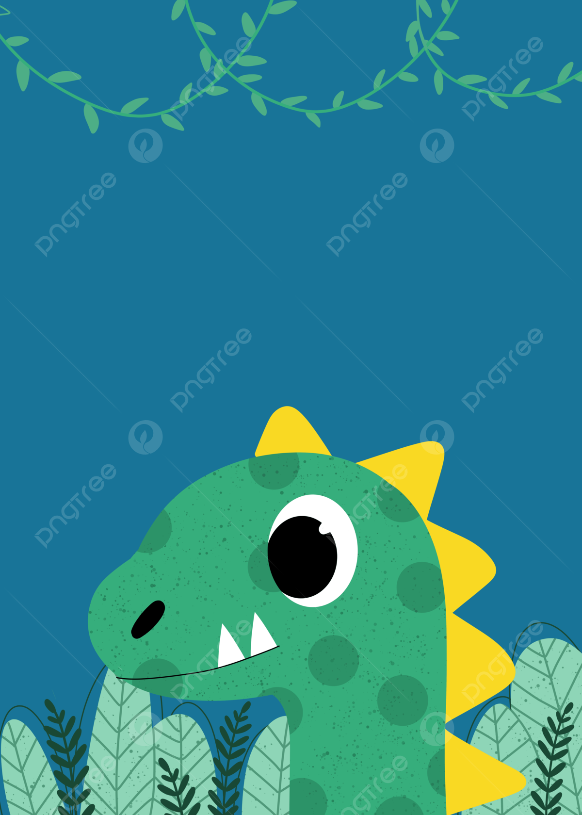 cute green dinosaur background 0032