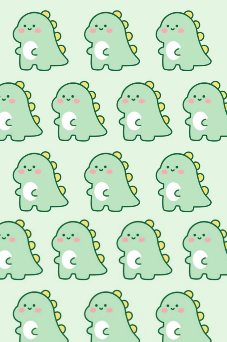 cute green dinosaur background 0035