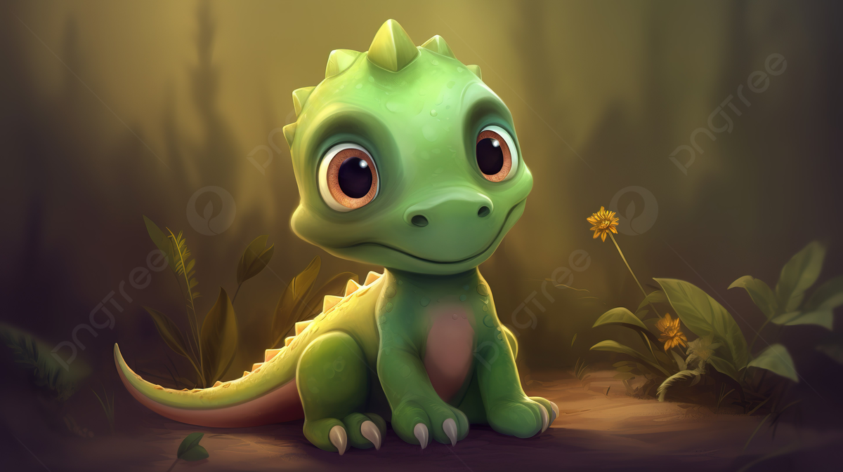 cute green dinosaur background 0043