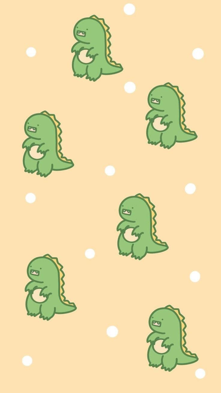 cute green dinosaur background 0074