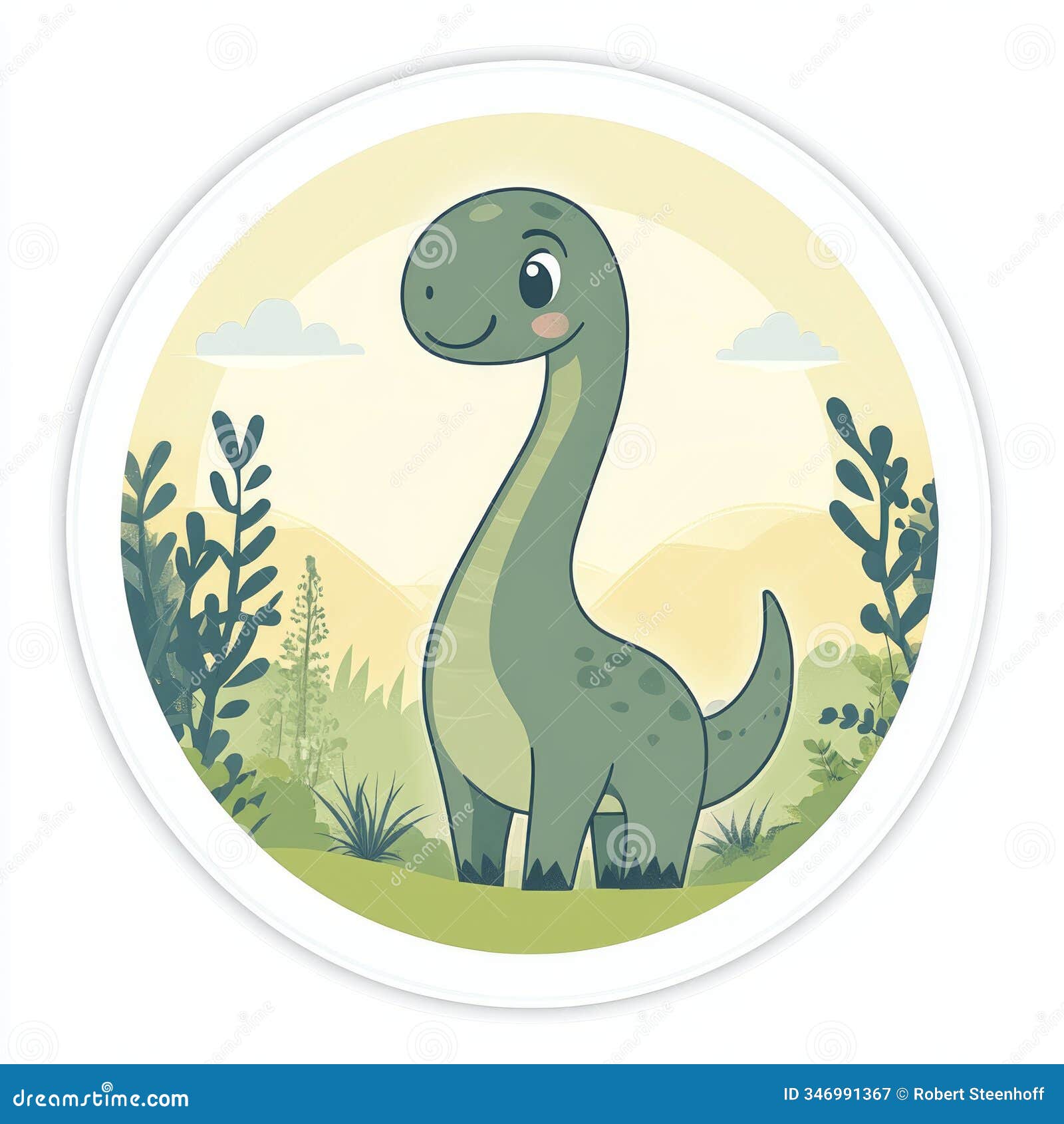 cute green dinosaur background 0081