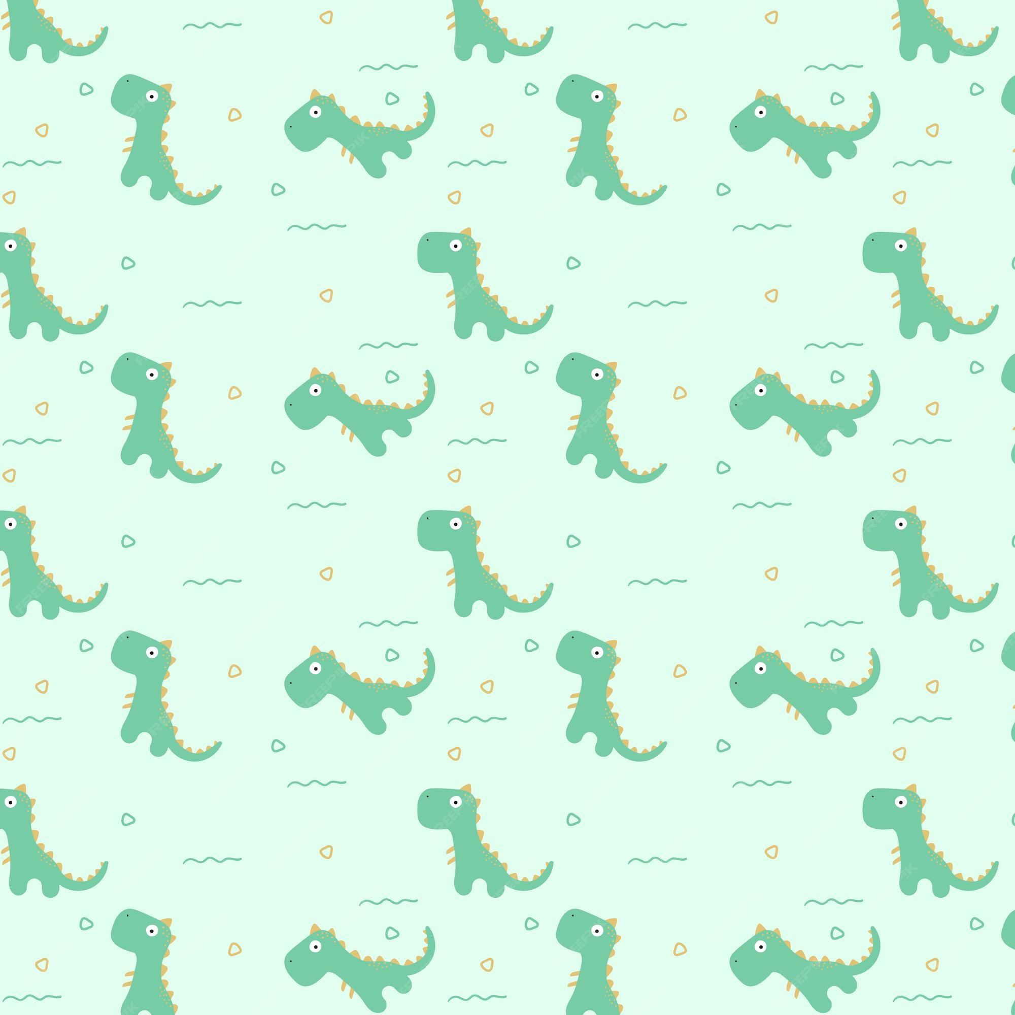 cute green dinosaur background 0082