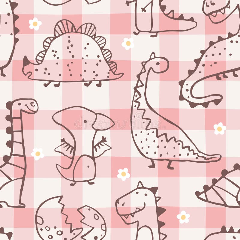 cute green dinosaur background 0088