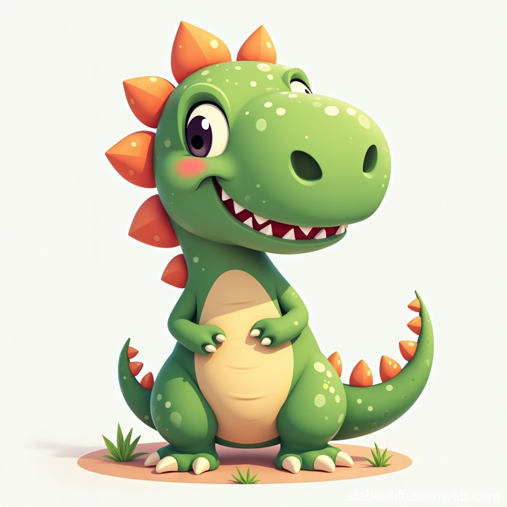 cute green dinosaur background 0094