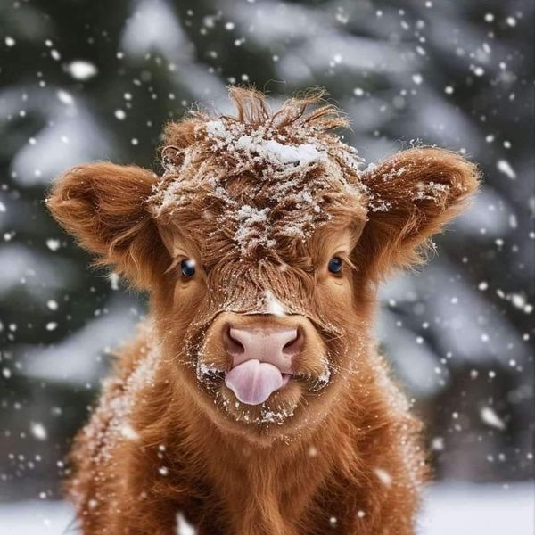 cute highland cow background 0020