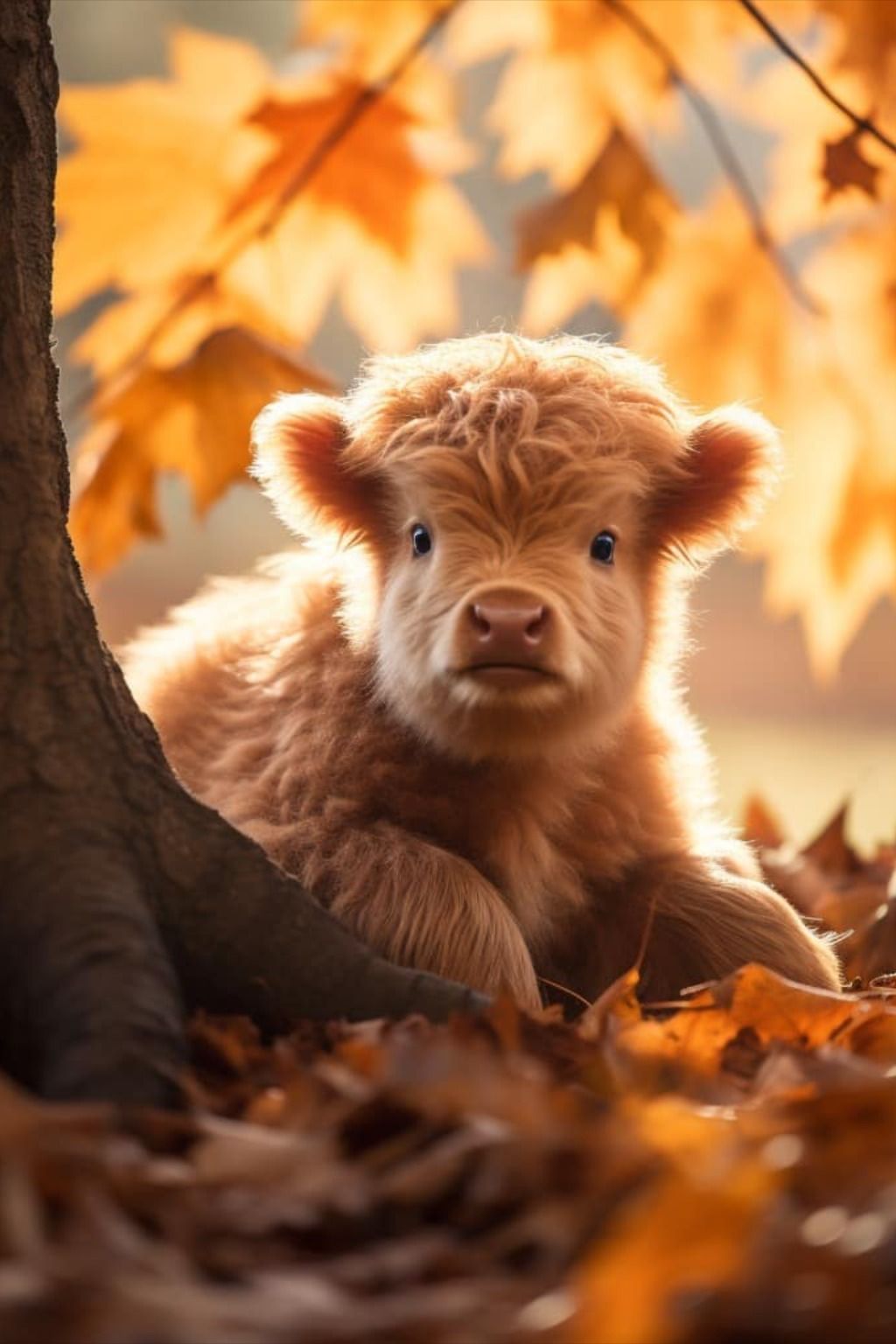 cute highland cow background 0021