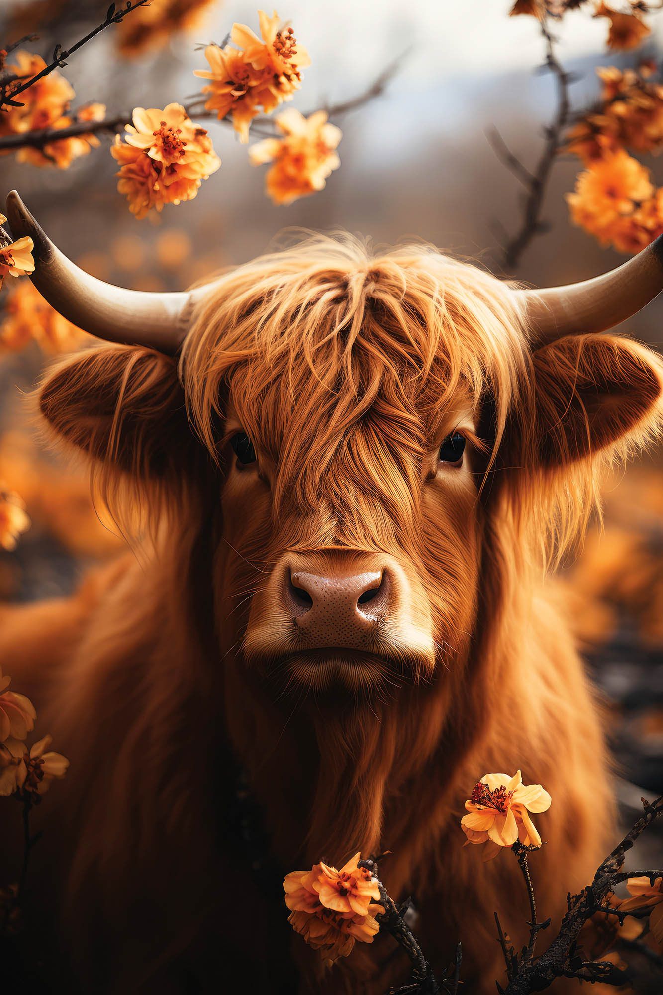 cute highland cow background 0030