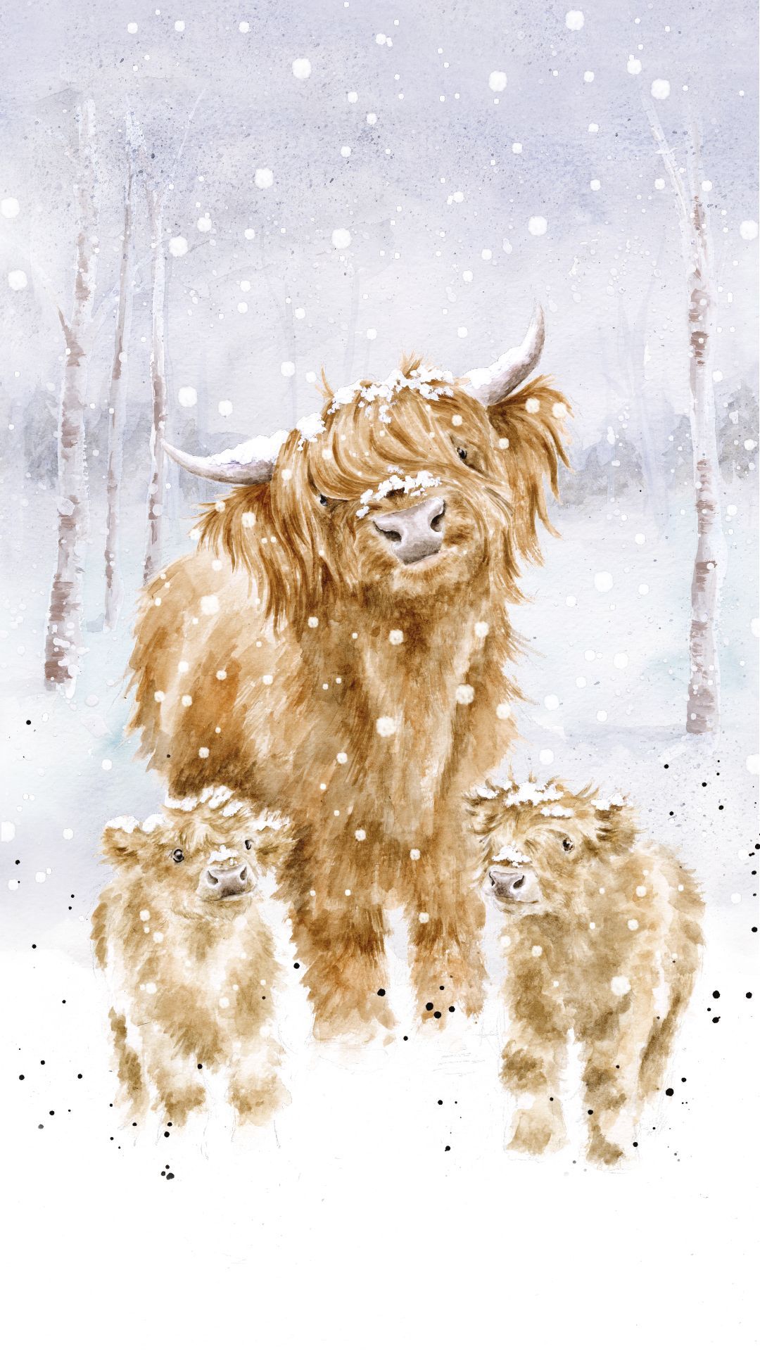 cute highland cow background 0042