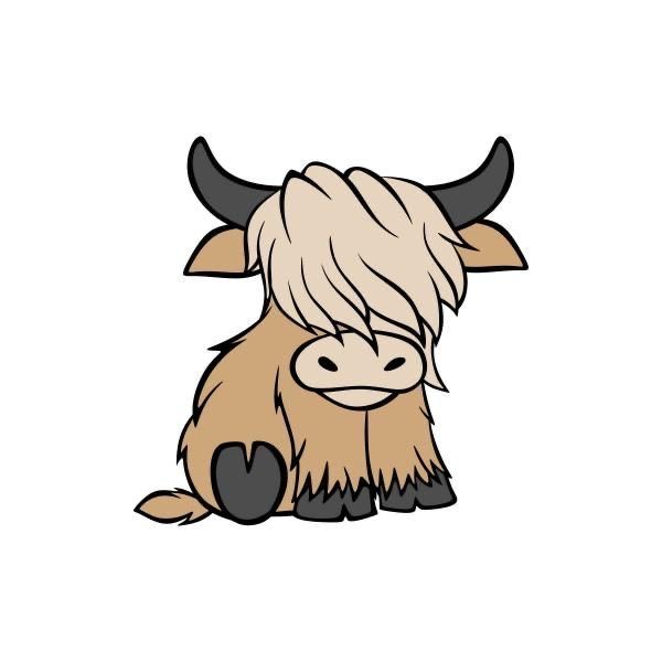 cute highland cow background 0052