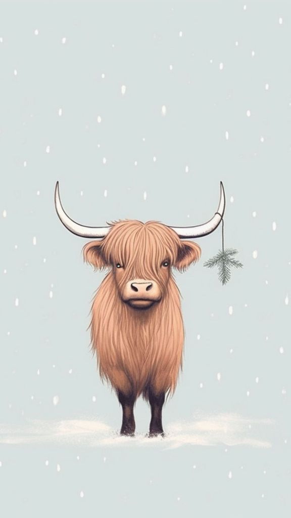 cute highland cow background 0066