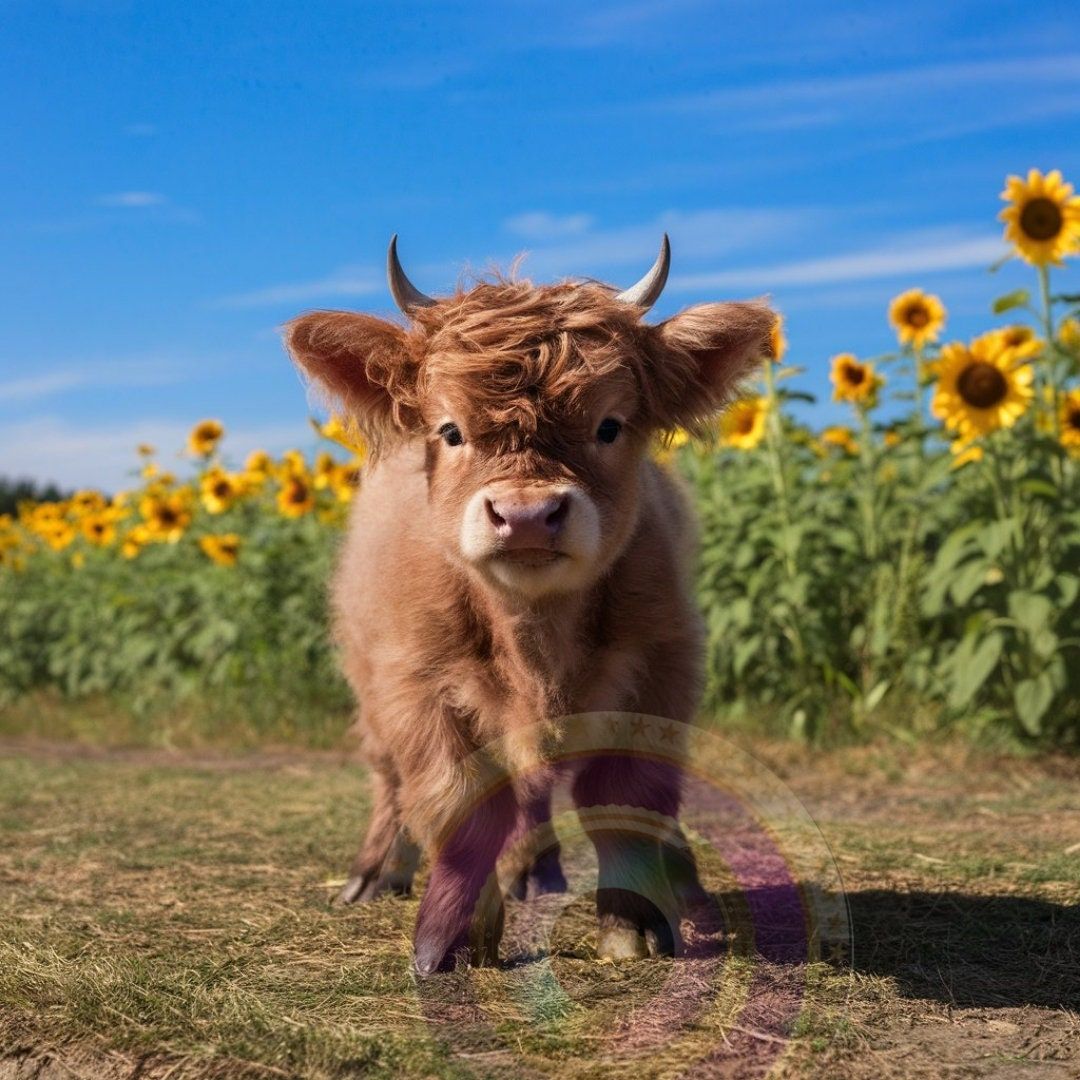 cute highland cow background 0071