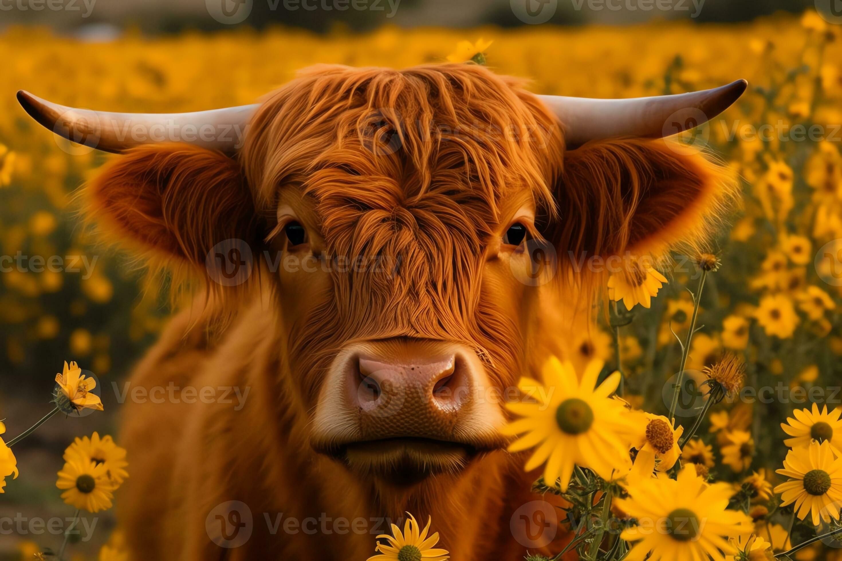 cute highland cow background 0077