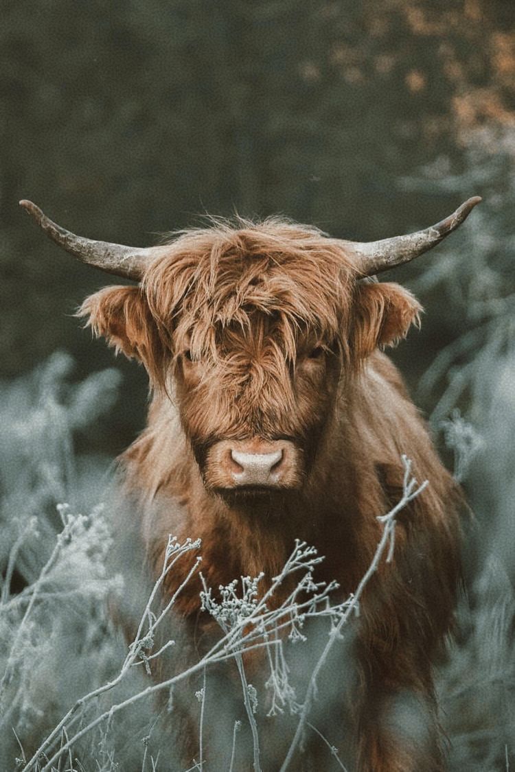 cute highland cow background 0096