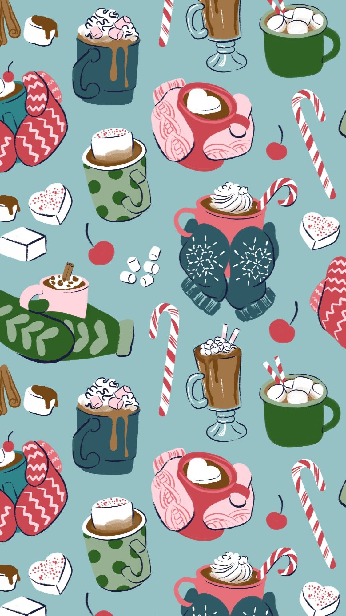 cute hot chocolate background 0020