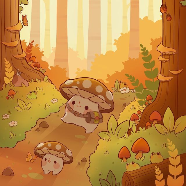 cute mushroom backgrounds 0031