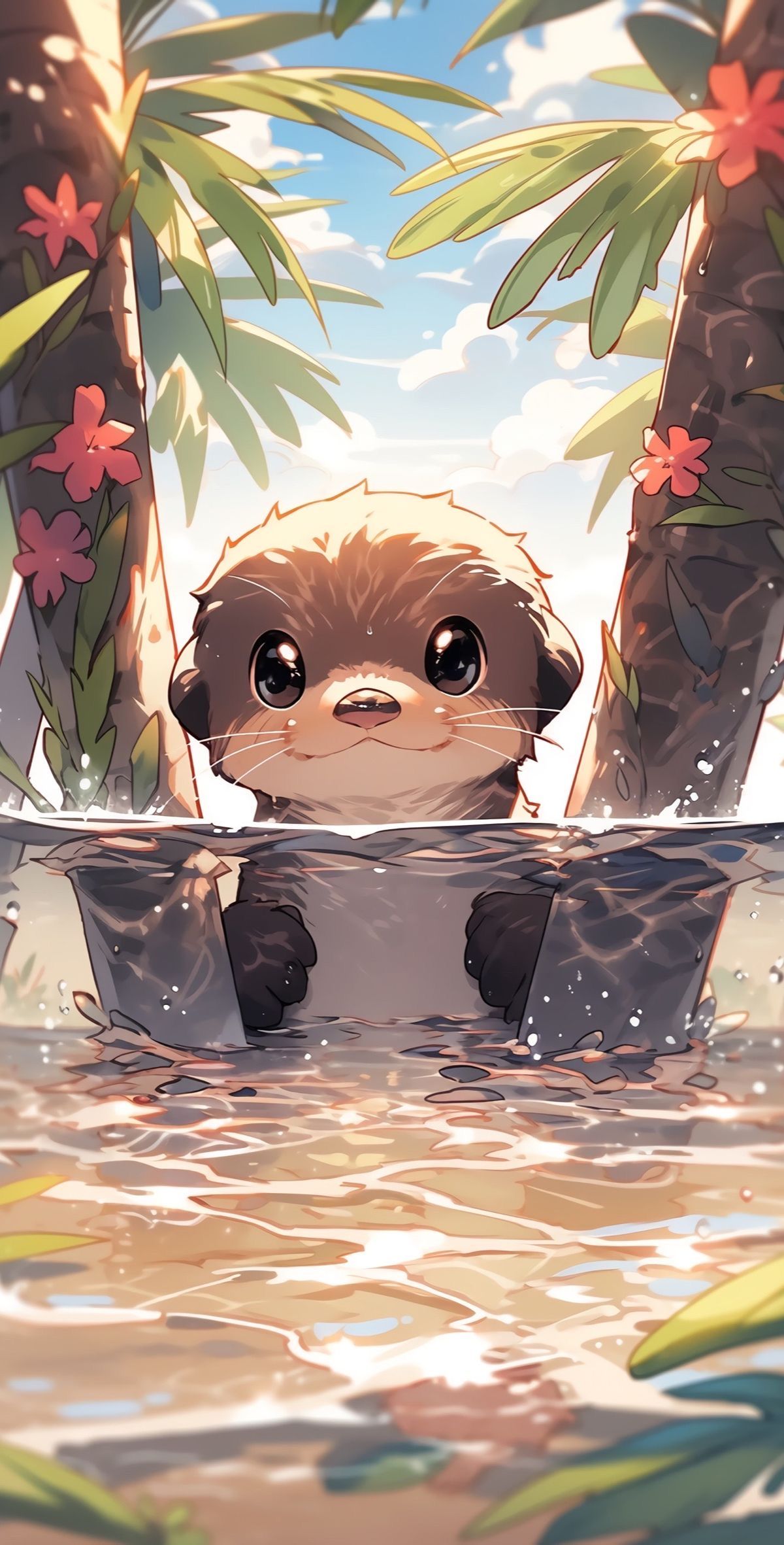 cute otter backgrounds 0033