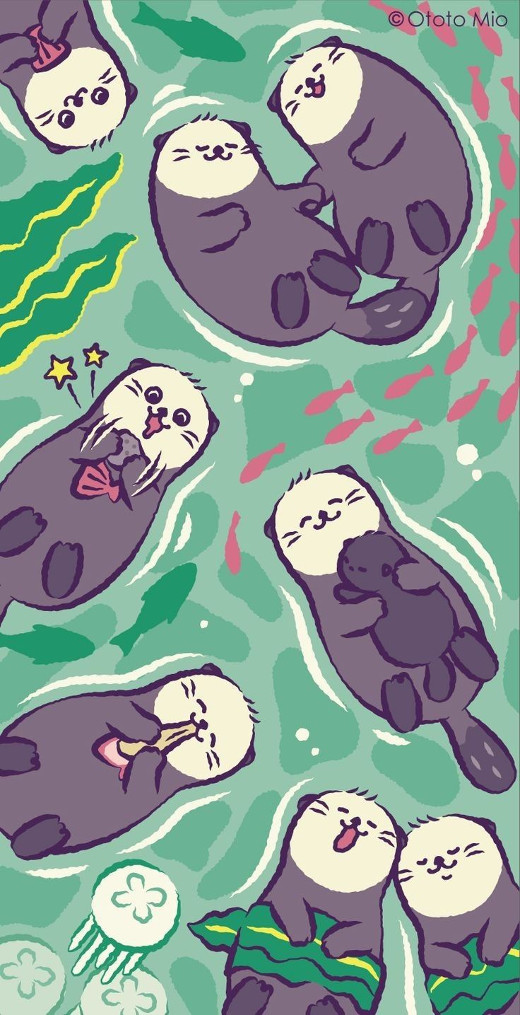 cute otter backgrounds 0034