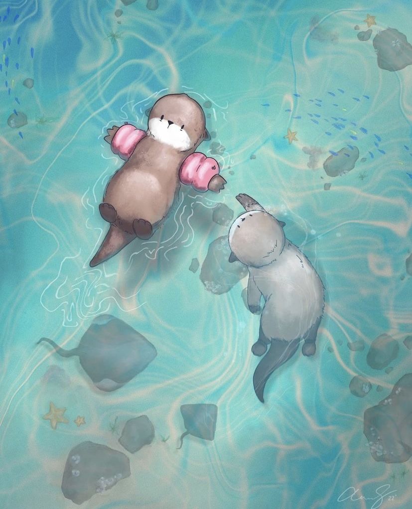 cute otter backgrounds 0058