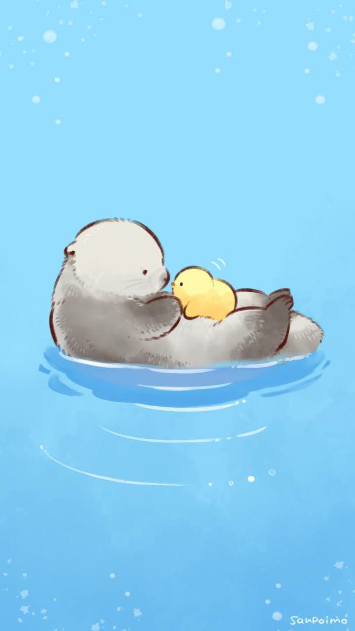 cute otter backgrounds 0098