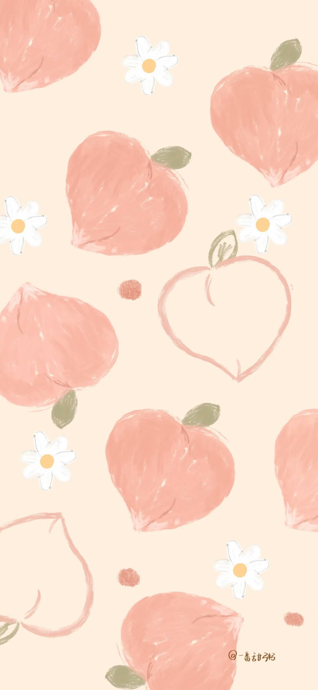 cute peach fruit background 0051