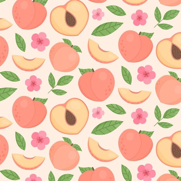 cute peach fruit background 0074