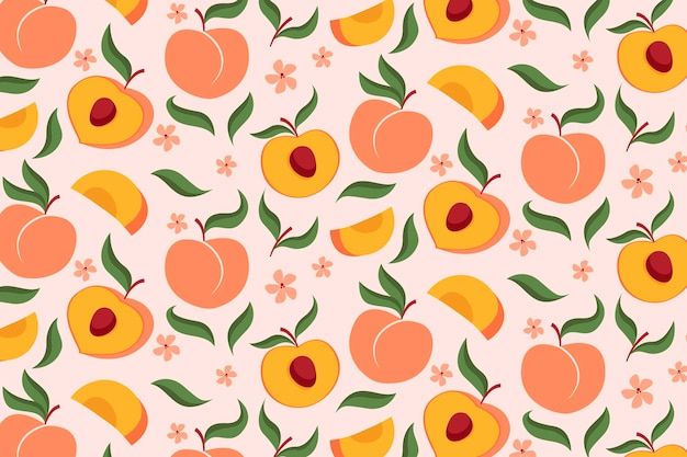 cute peach fruit background 0077