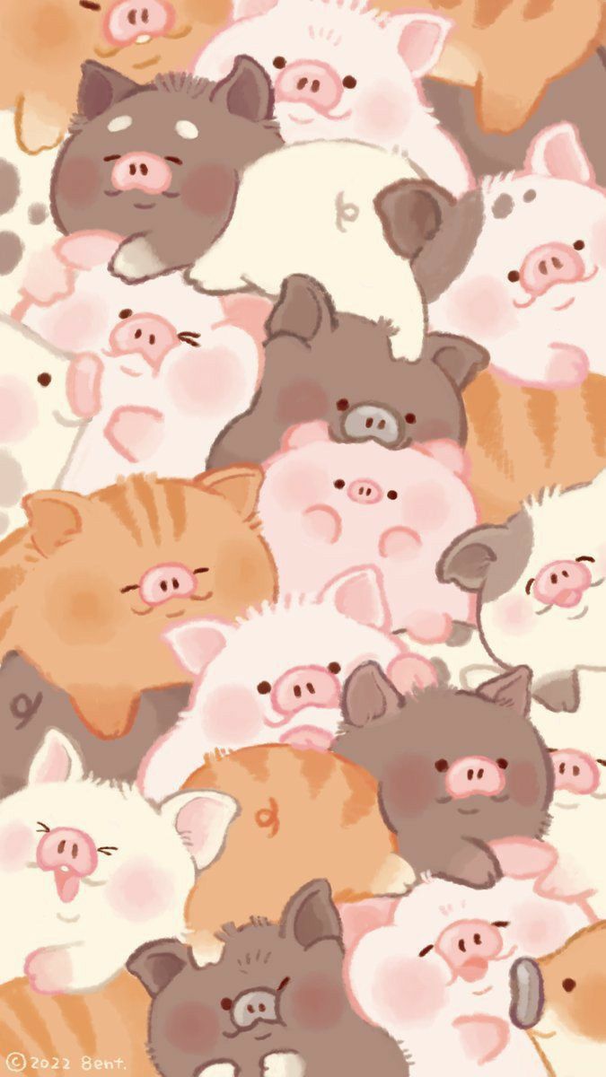 cute pig backgrounds 0011