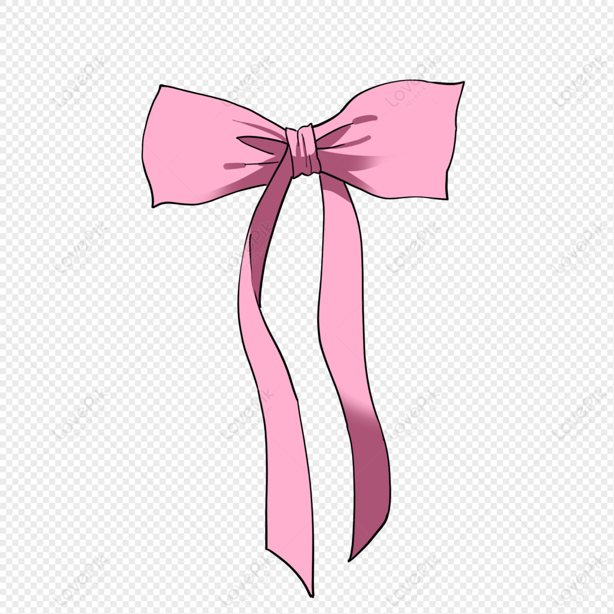 cute pink bow transparent background 0014