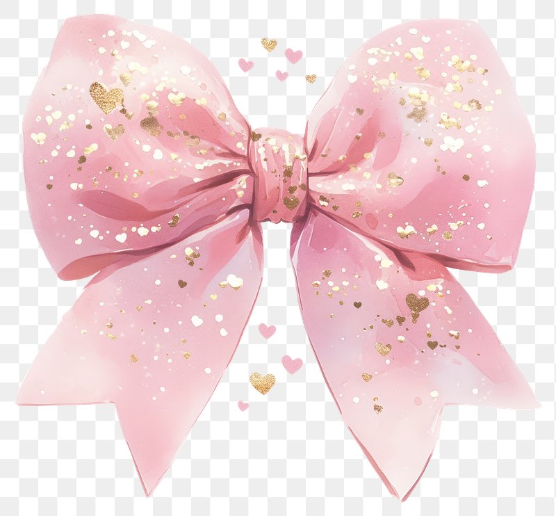 cute pink bow transparent background 0018