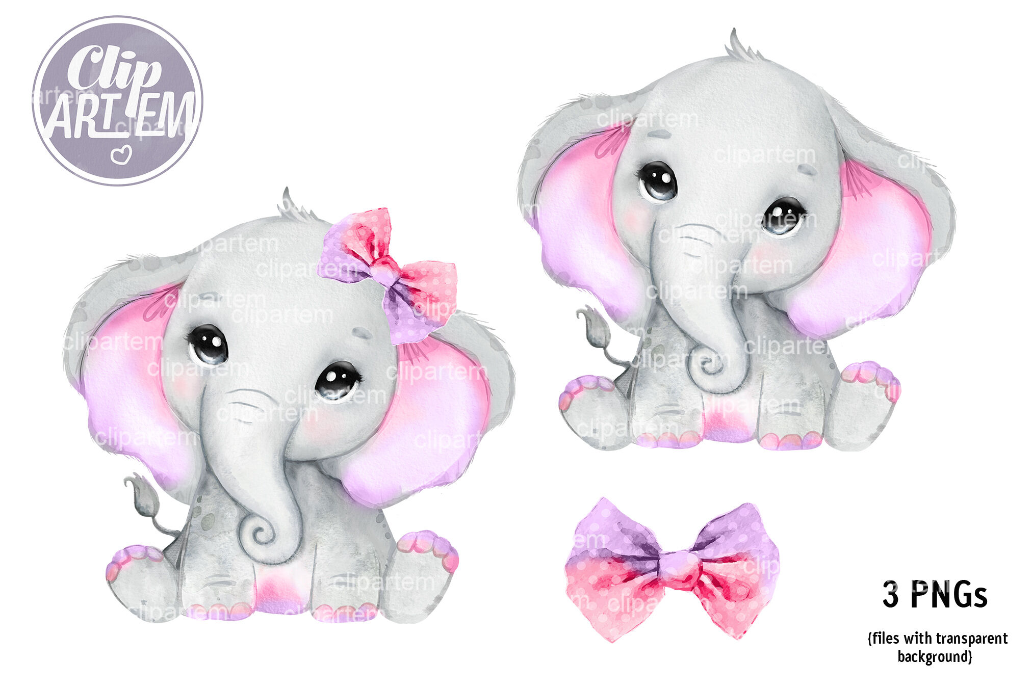 cute pink bow transparent background 0029