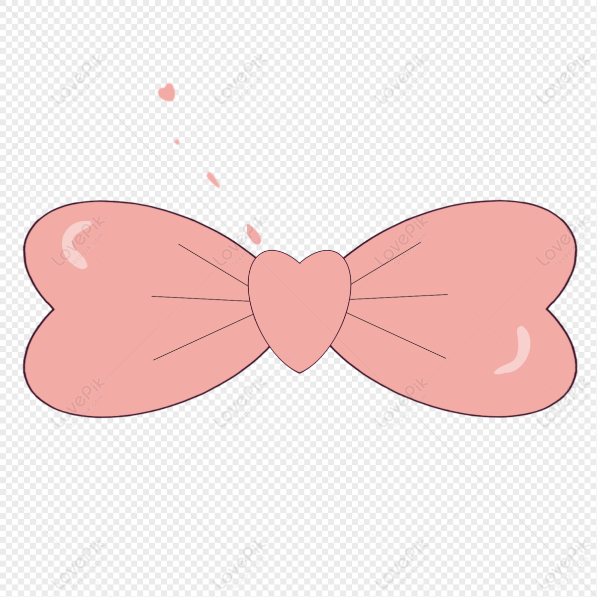 cute pink bow transparent background 0062