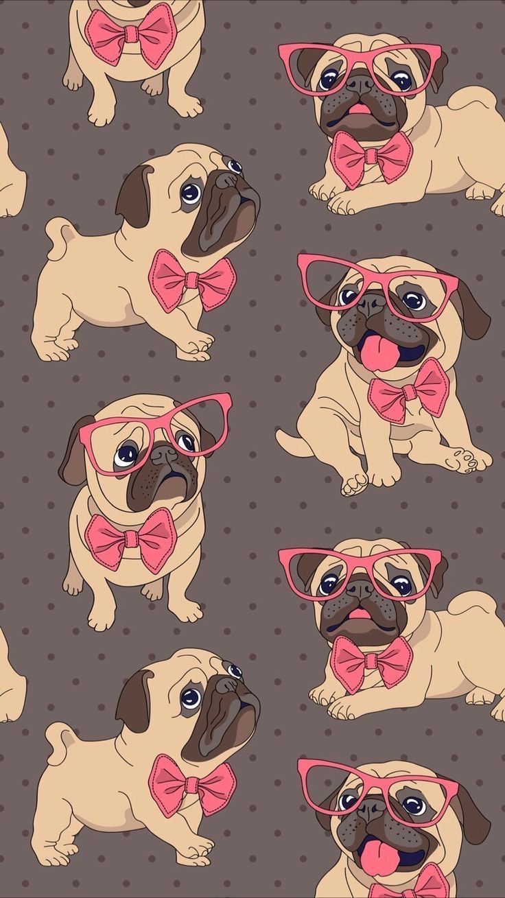 cute pug backgrounds 0029