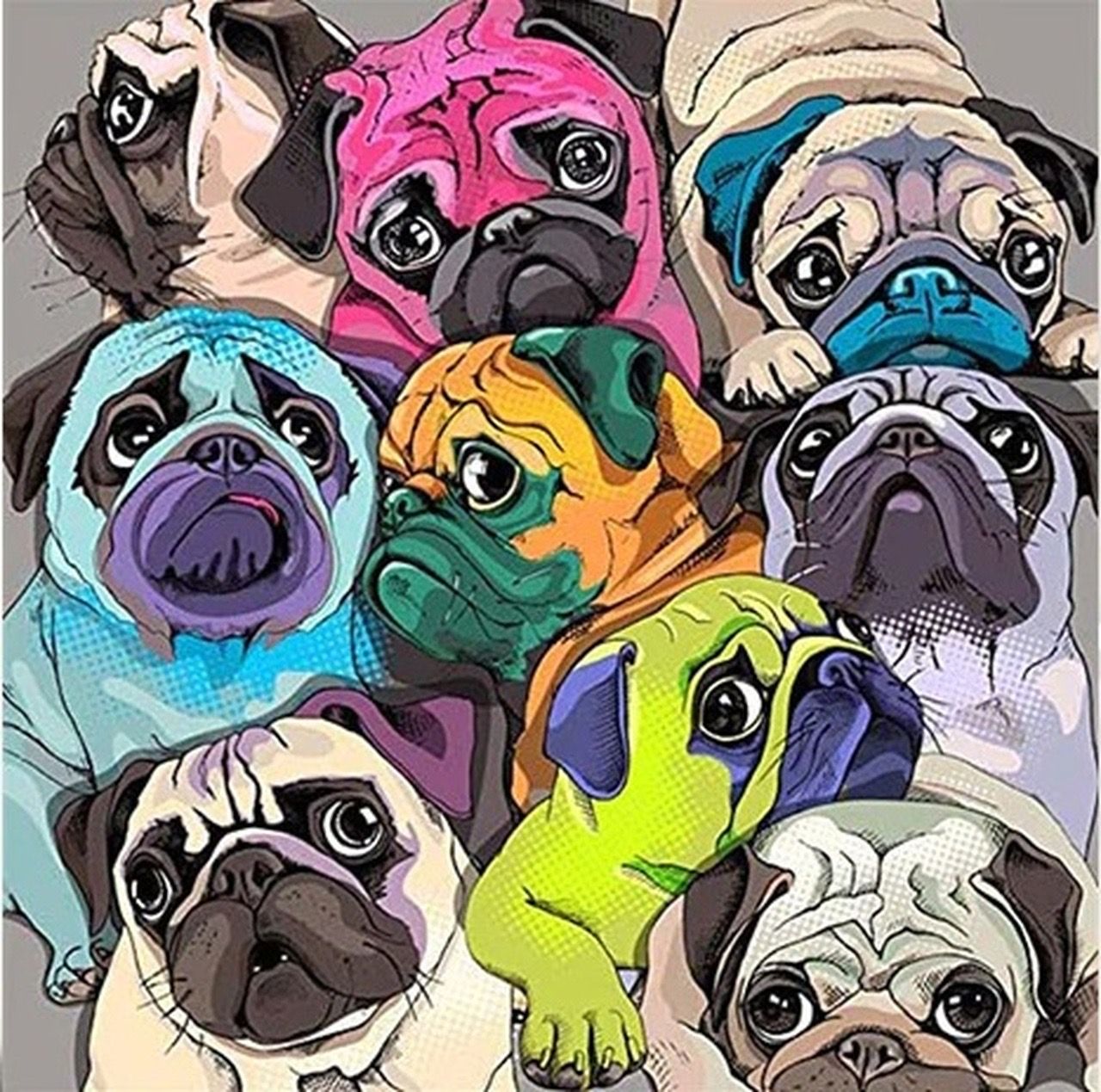 cute pug backgrounds 0049