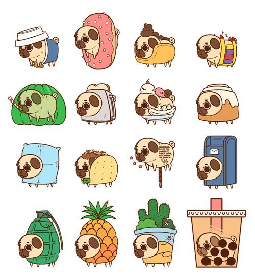 cute pug backgrounds 0065