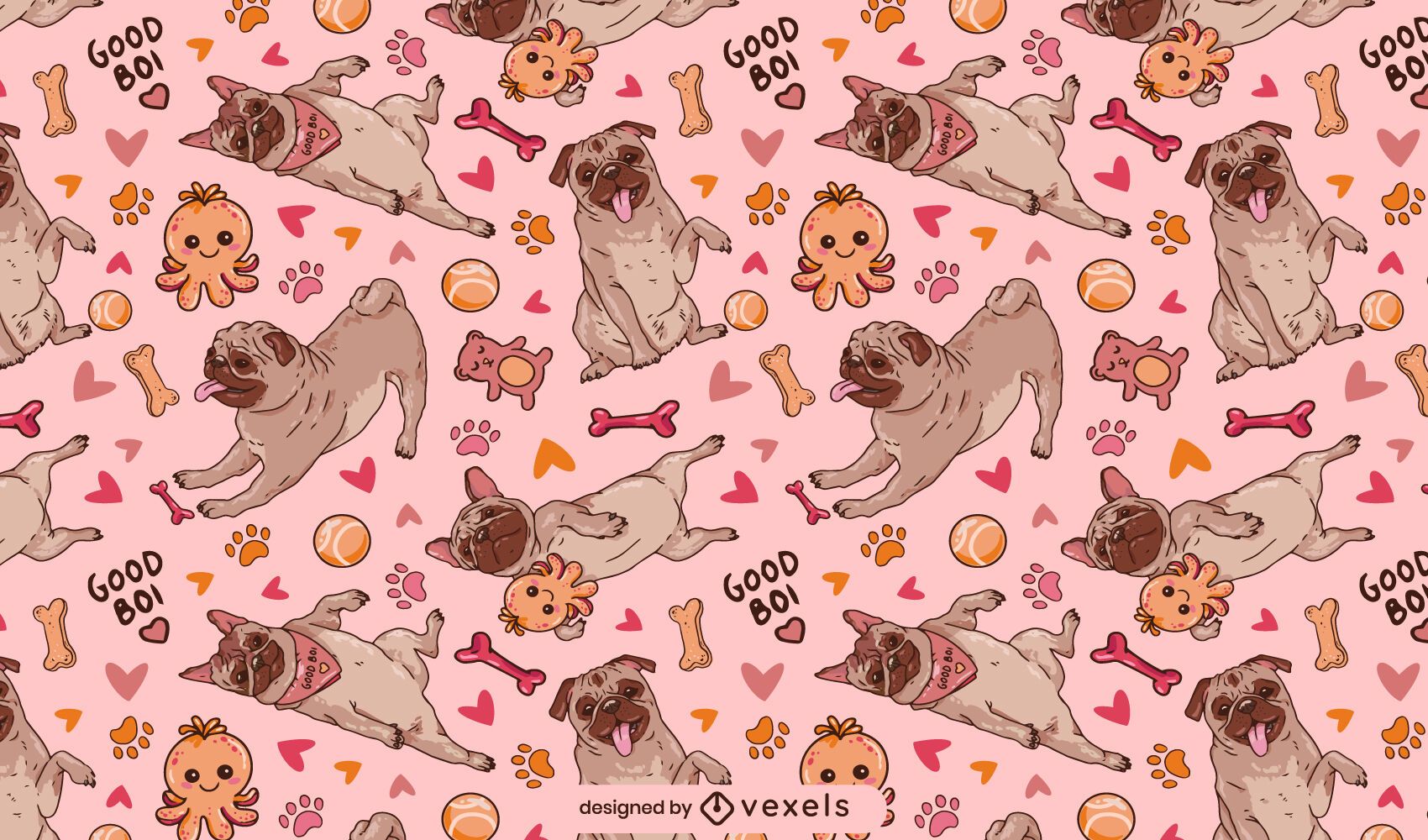 cute pug backgrounds 0076