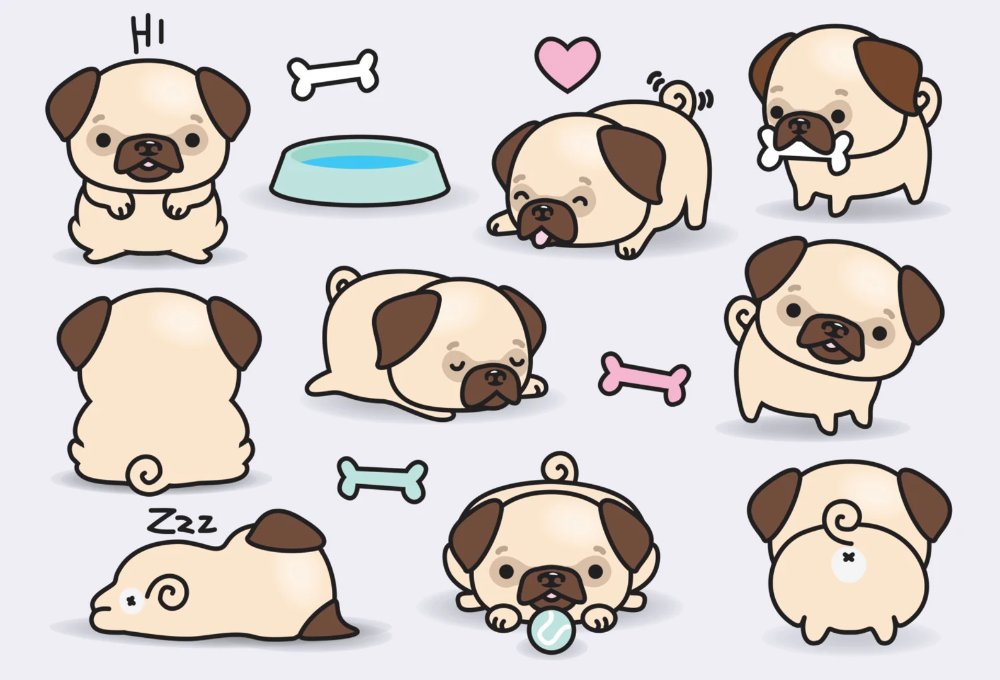 cute pug backgrounds 0088