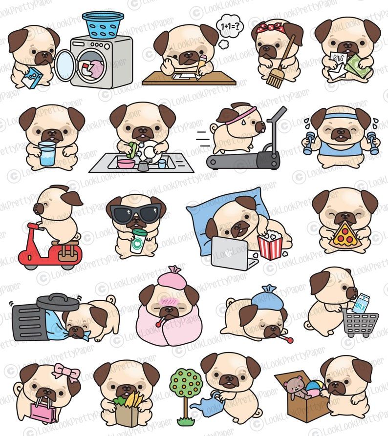 cute pug backgrounds 0093