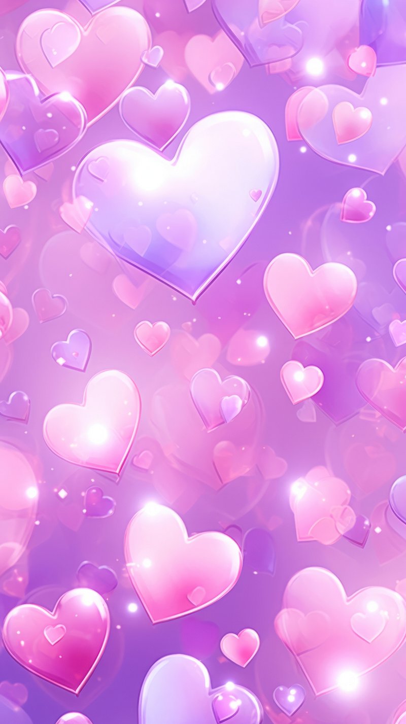 cute purple heart background ideas