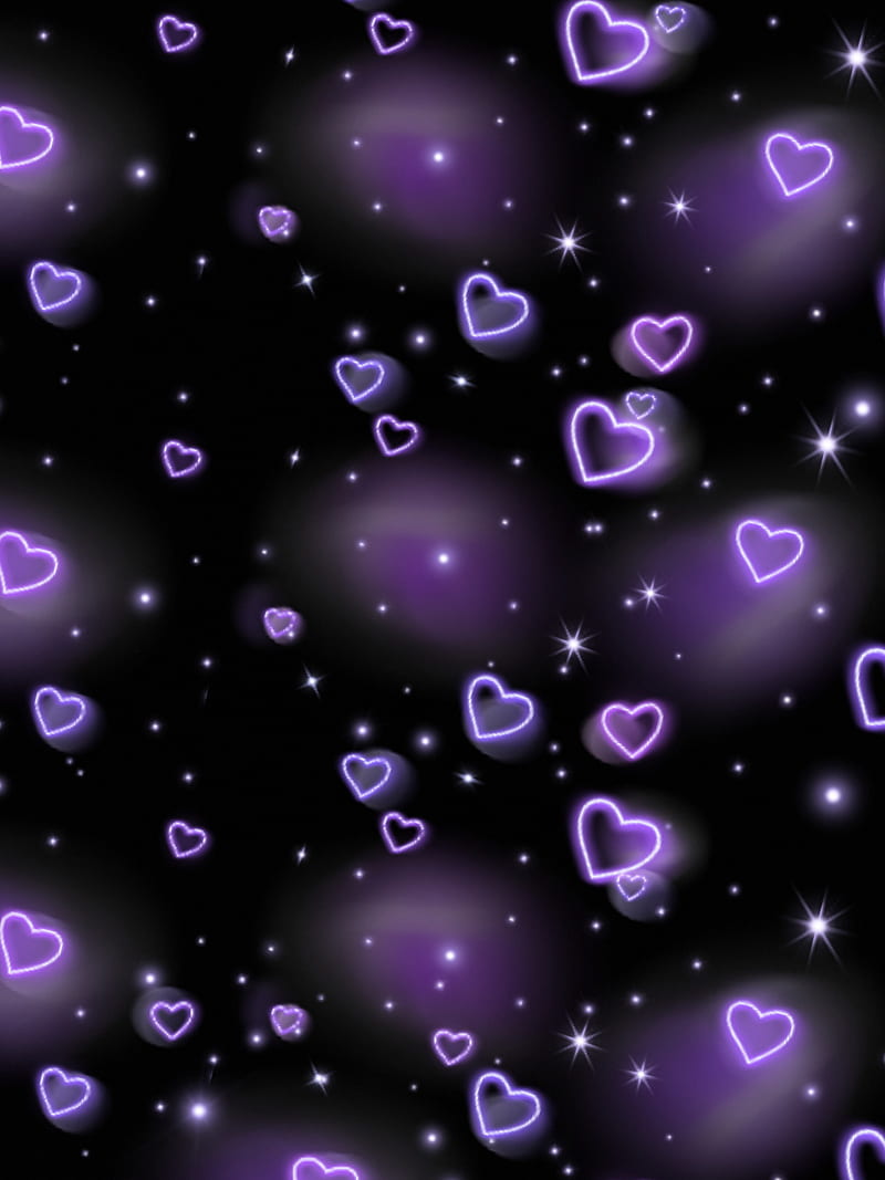 cute purple heart background 0012