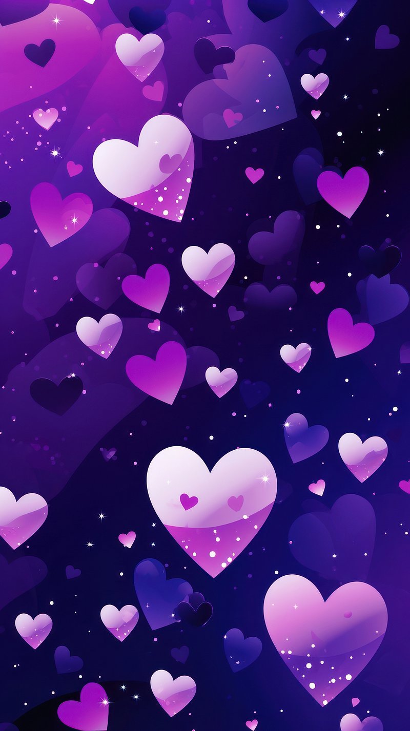 cute purple heart background 0019