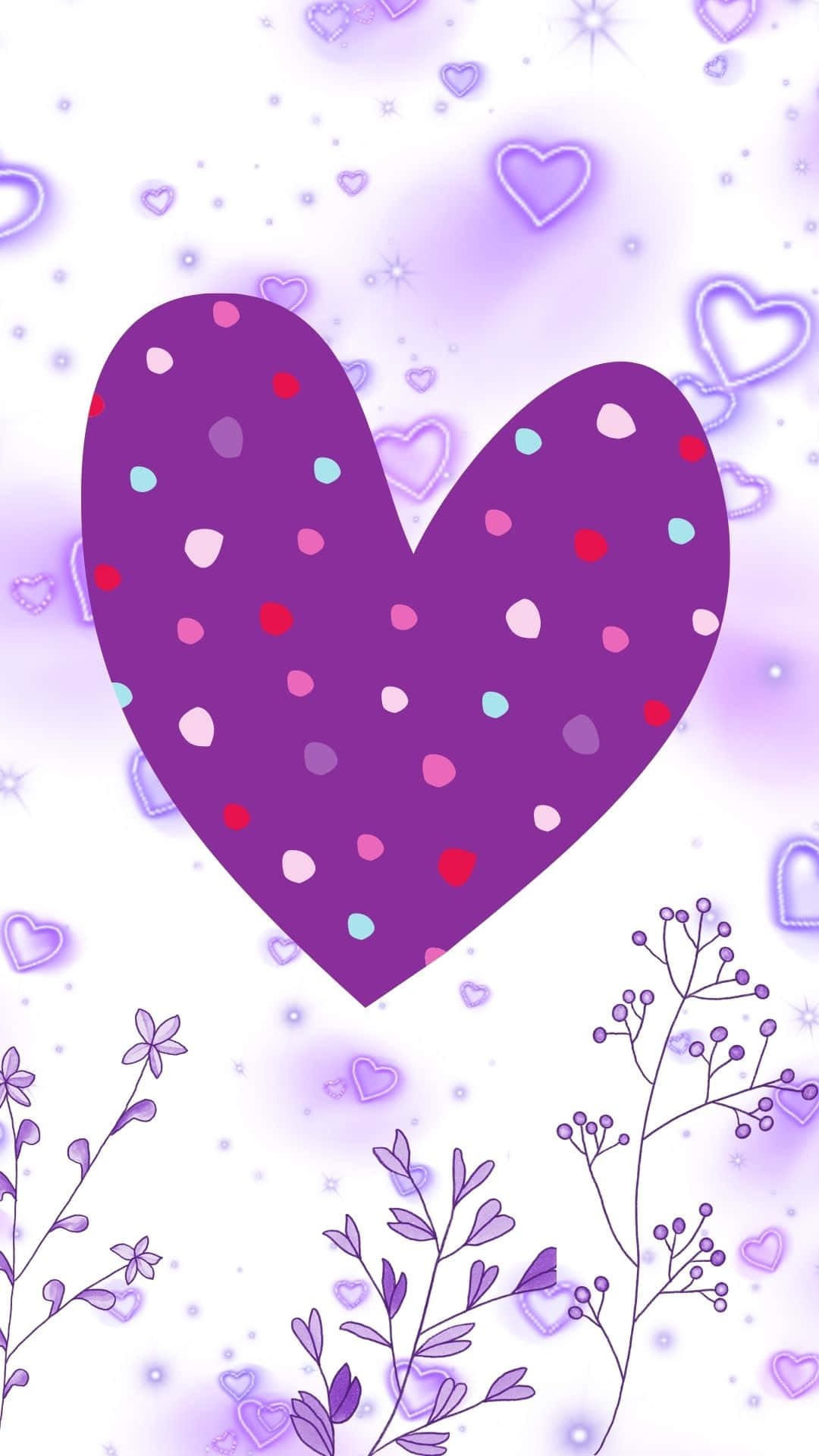 cute purple heart background 0038