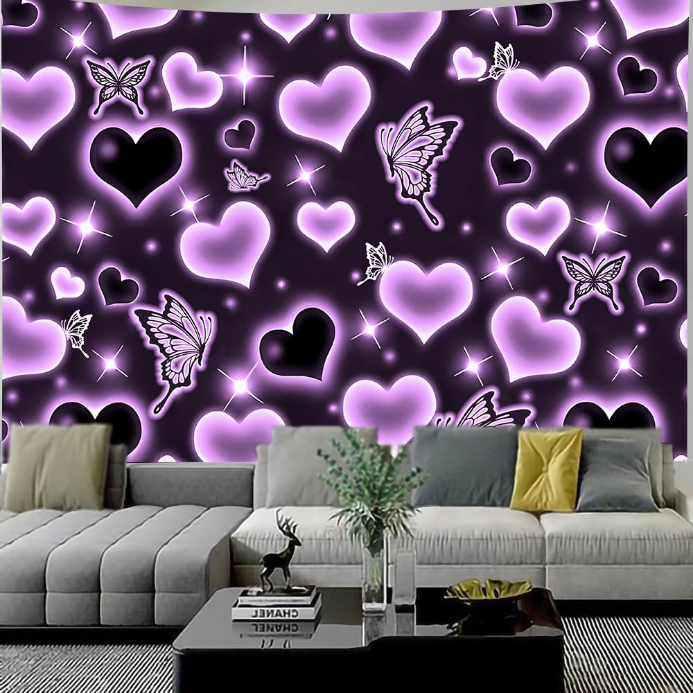 cute purple heart background 0039