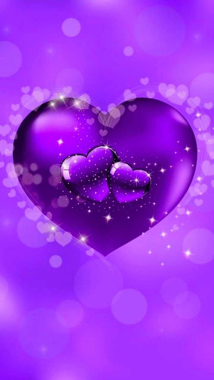 cute purple heart background 0064