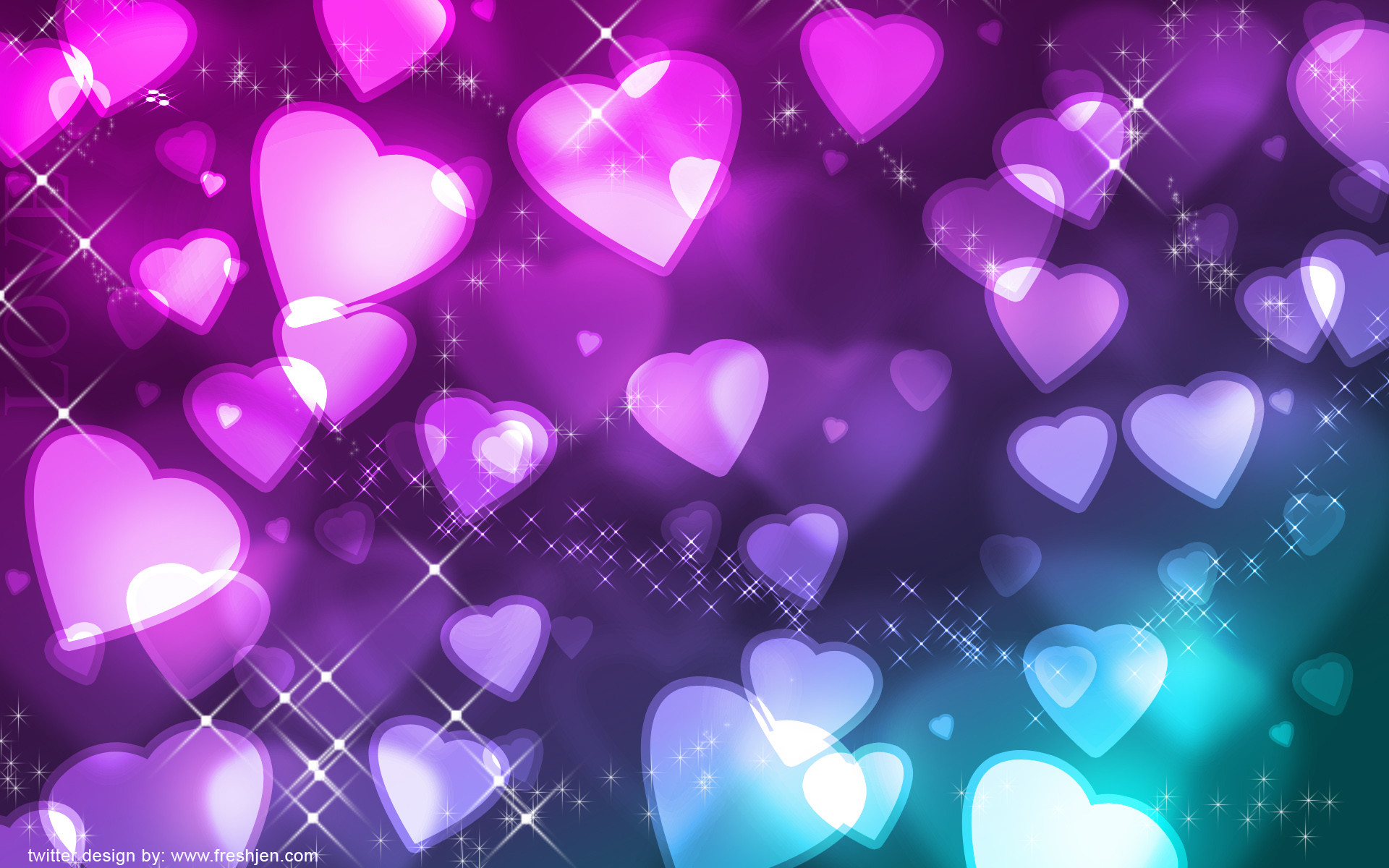 cute purple heart background 0067